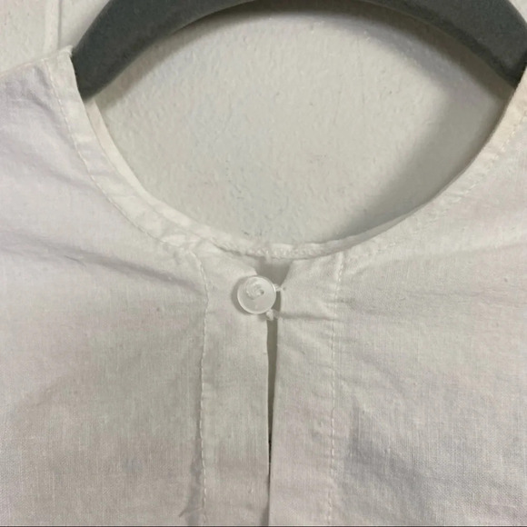 Vintage Off White Annie Cotton Crochet Edge Fabric Button Back Lace Collar - Picture 10 of 15